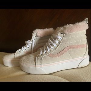 High top vans with fur